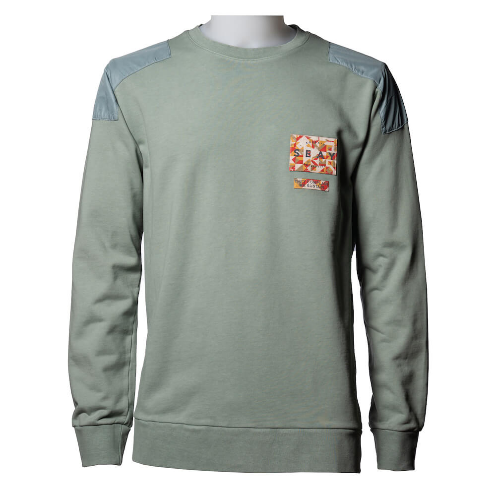 Seay / Felpa Girocollo Verde Huntington