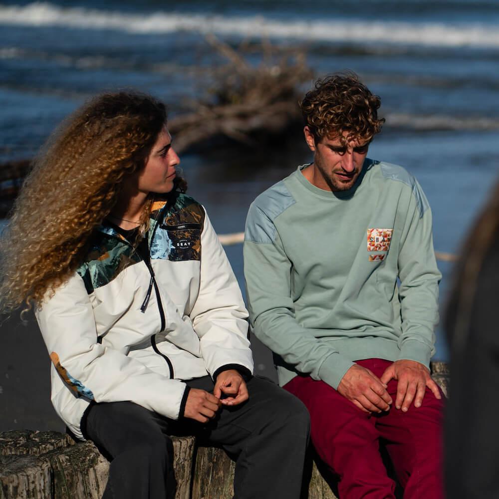 Seay / Felpa Girocollo Verde Huntington