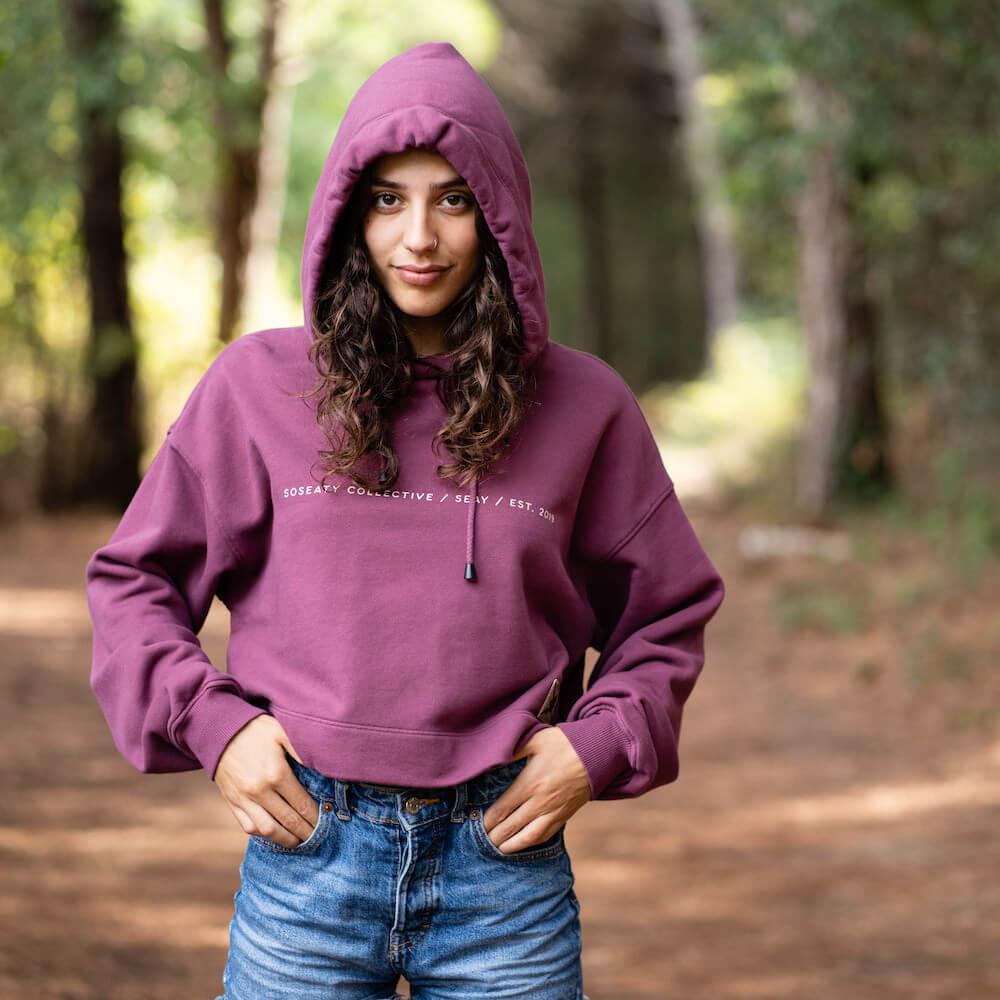 Seay Felpa Yoga con Cappuccio Grape Pomace