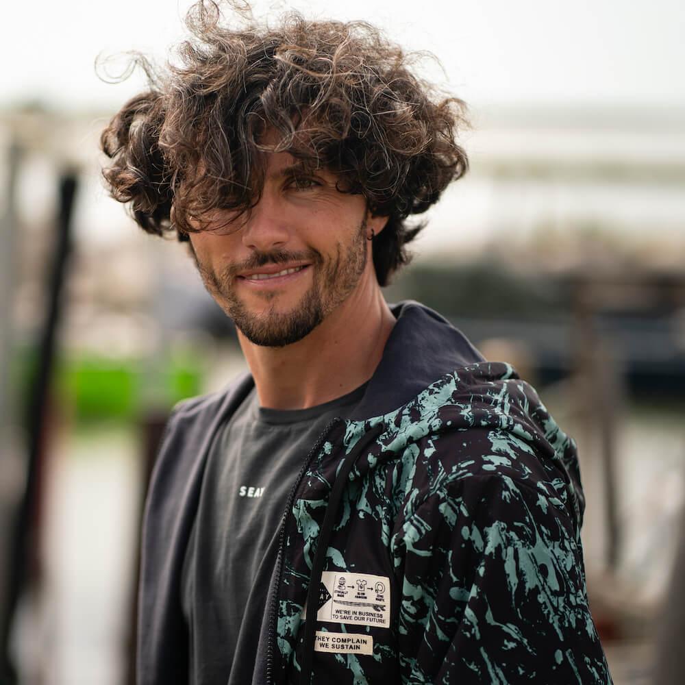 Seay / Giacca A Vento Reversibile Con Cappuccio Nera