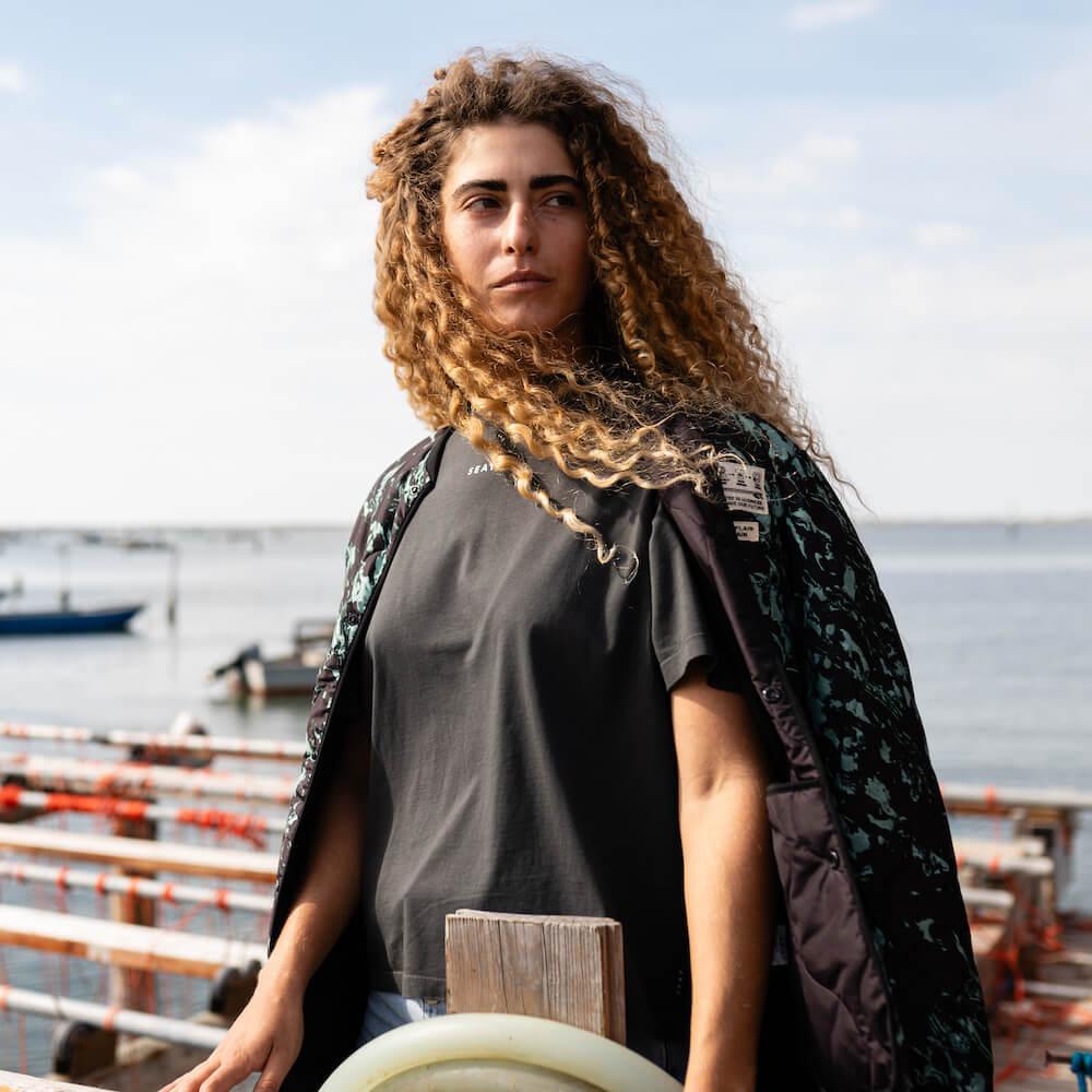 Seay / Giacca Lunga Trapuntata Nera