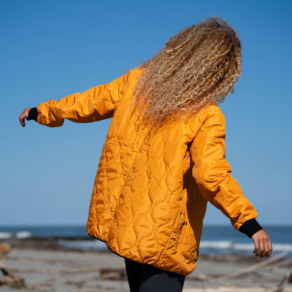 Seay / Giacca Lunga Trapuntata Ocra