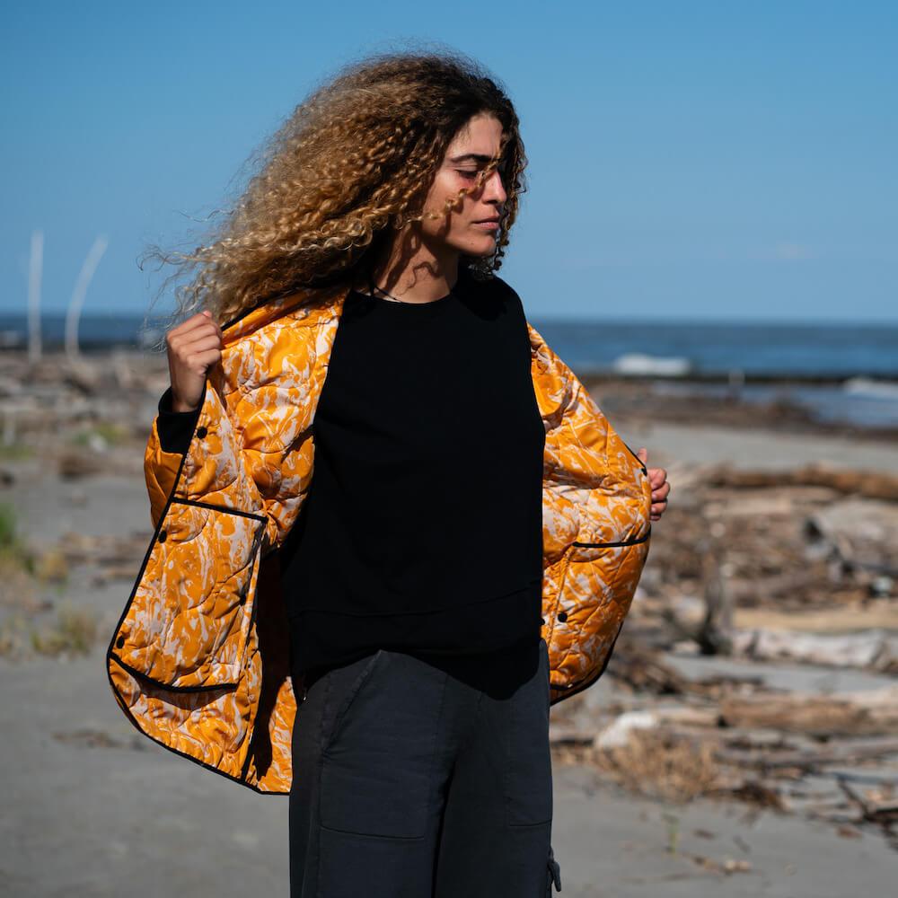 Seay / Giacca Lunga Trapuntata Ocra