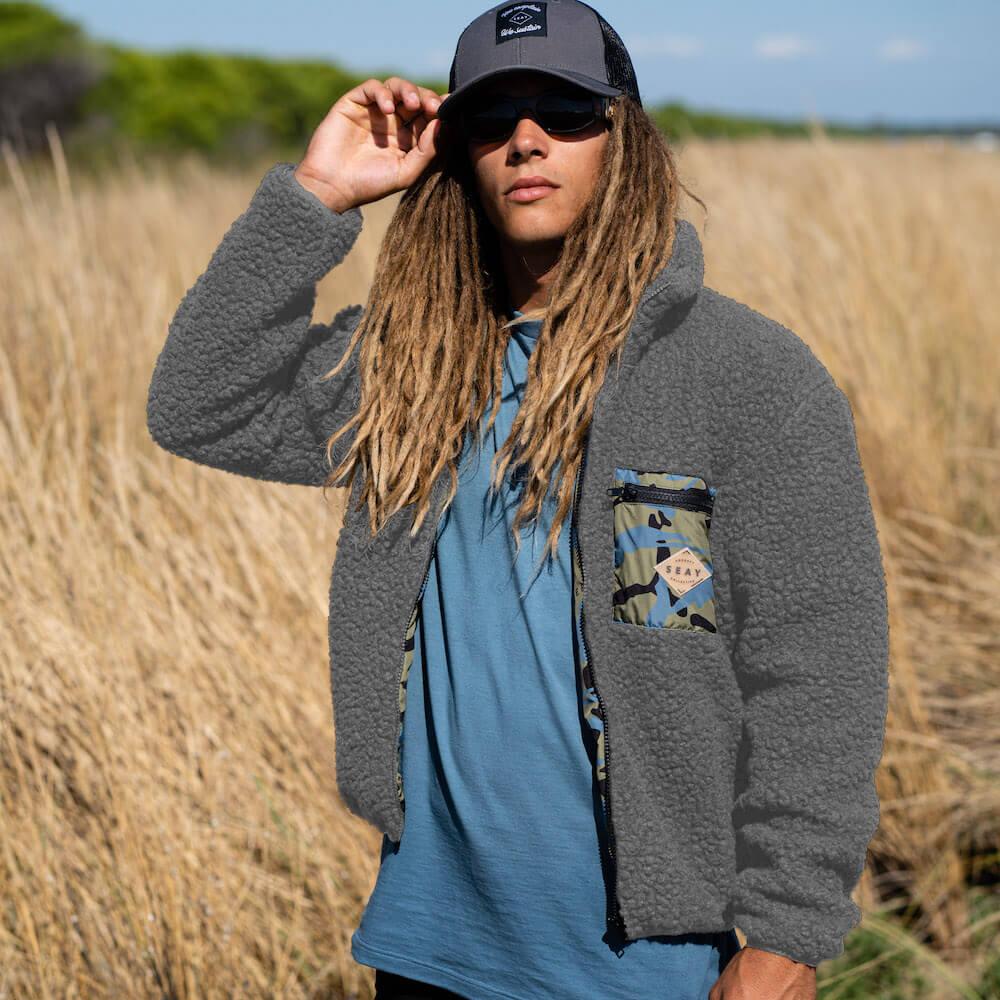 Seay Giacca Orsetto Reversibile Grigia