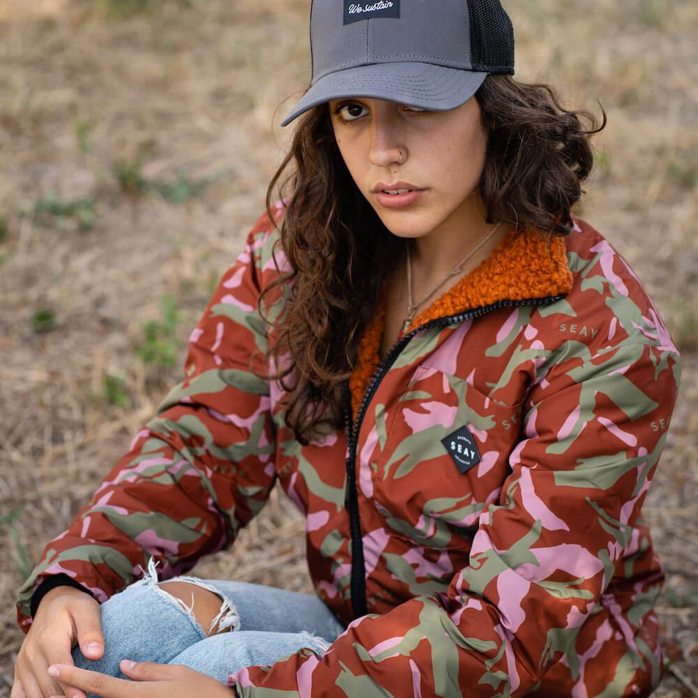 Seay Giacca Orsetto Reversibile Ruggine