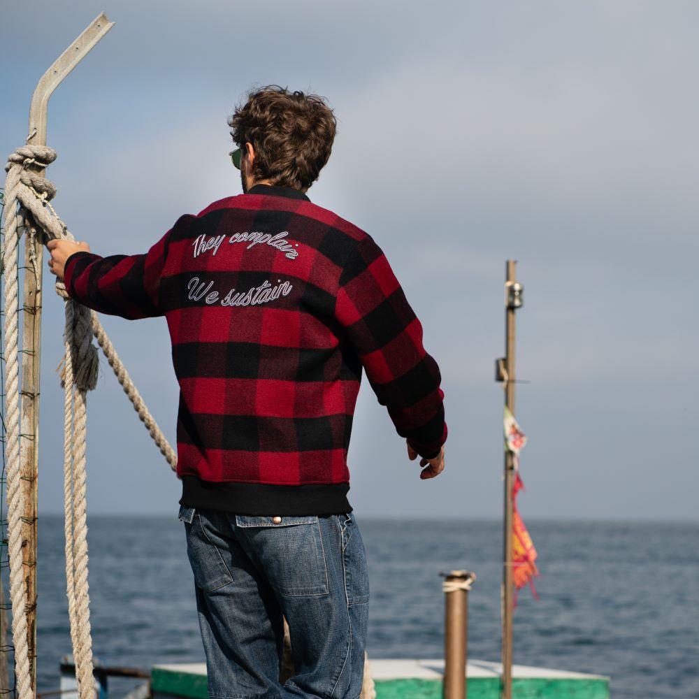 Seay / Giacca Varsity Quadri Rosso Nero