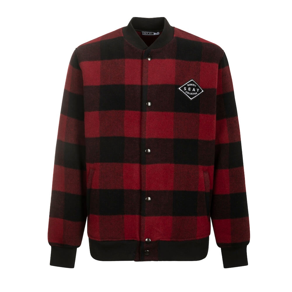 Seay / Giacca Varsity Quadri Rosso Nero