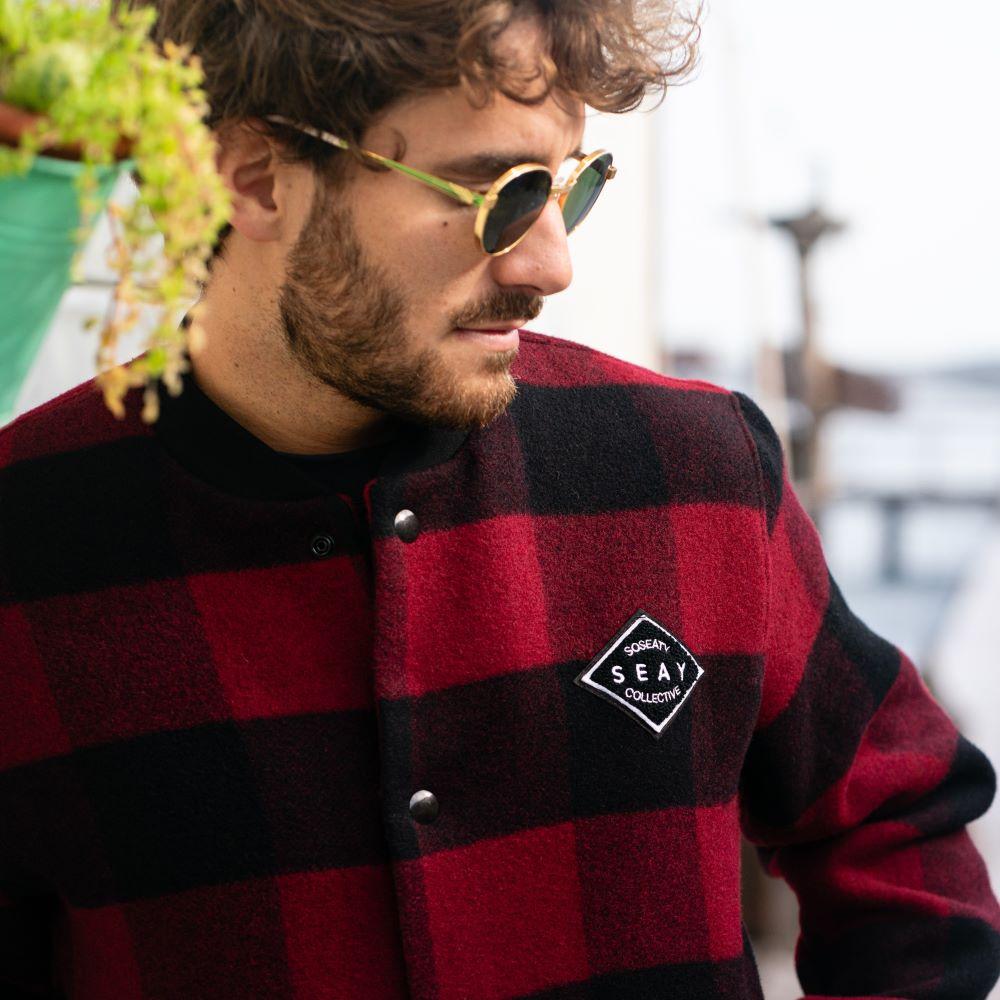 Seay / Giacca Varsity Quadri Rosso Nero