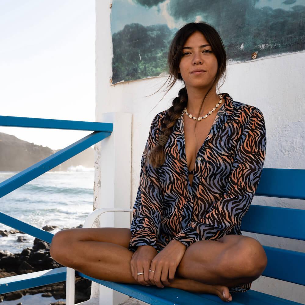 Seay / Maxi Camicia Nero Tigre