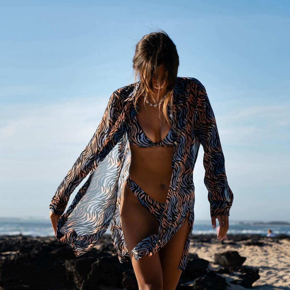 Seay / Maxi Camicia Nero Tigre