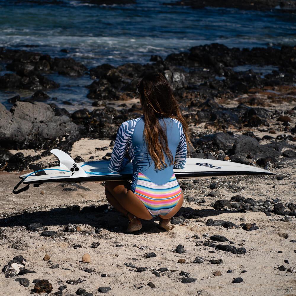 Seay / Muta Da Surf Manica Lunga Zebra & Strisce