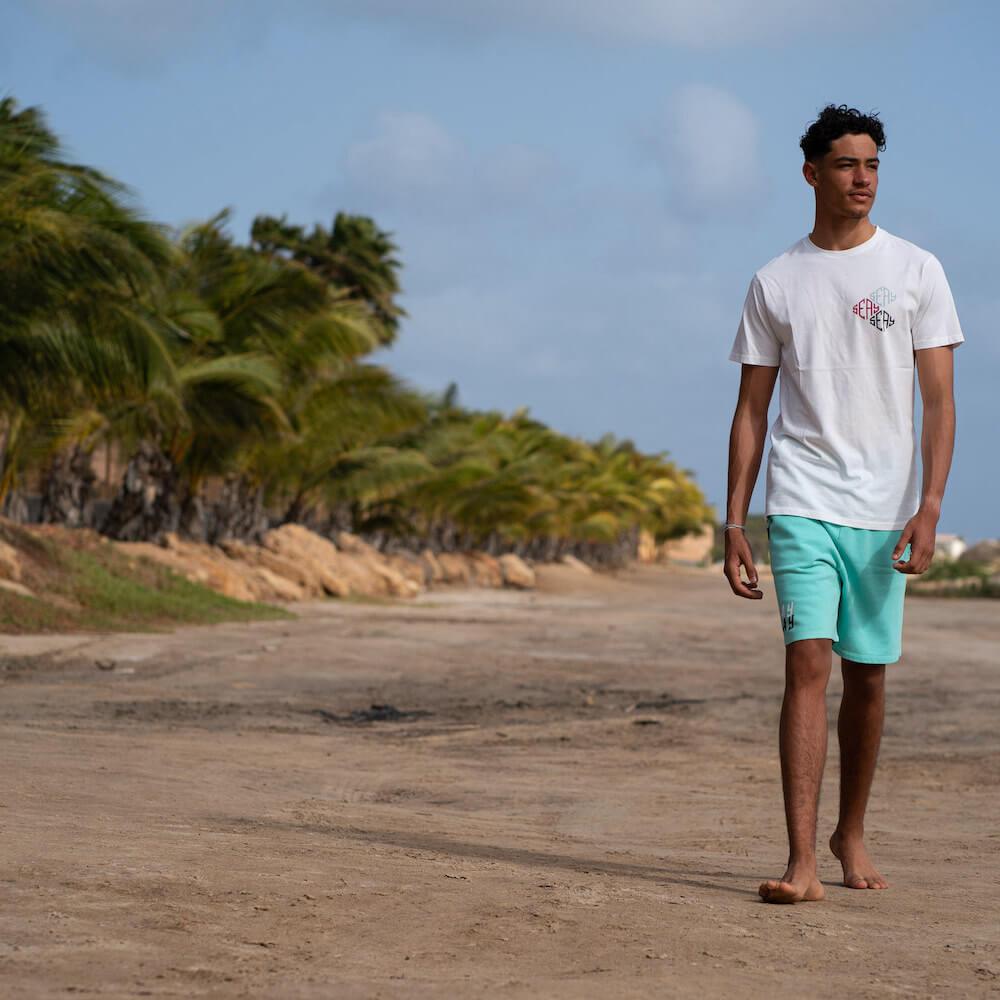 Seay Pantaloncino Corto Felpa Verde Acqua Iokepa