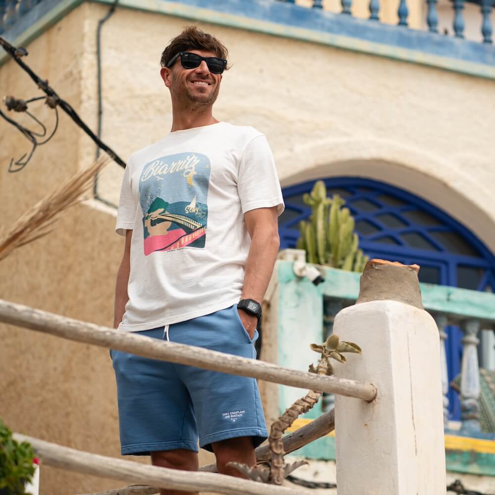 Seay / Pantalone in Felpa Corto Blu Bamboo