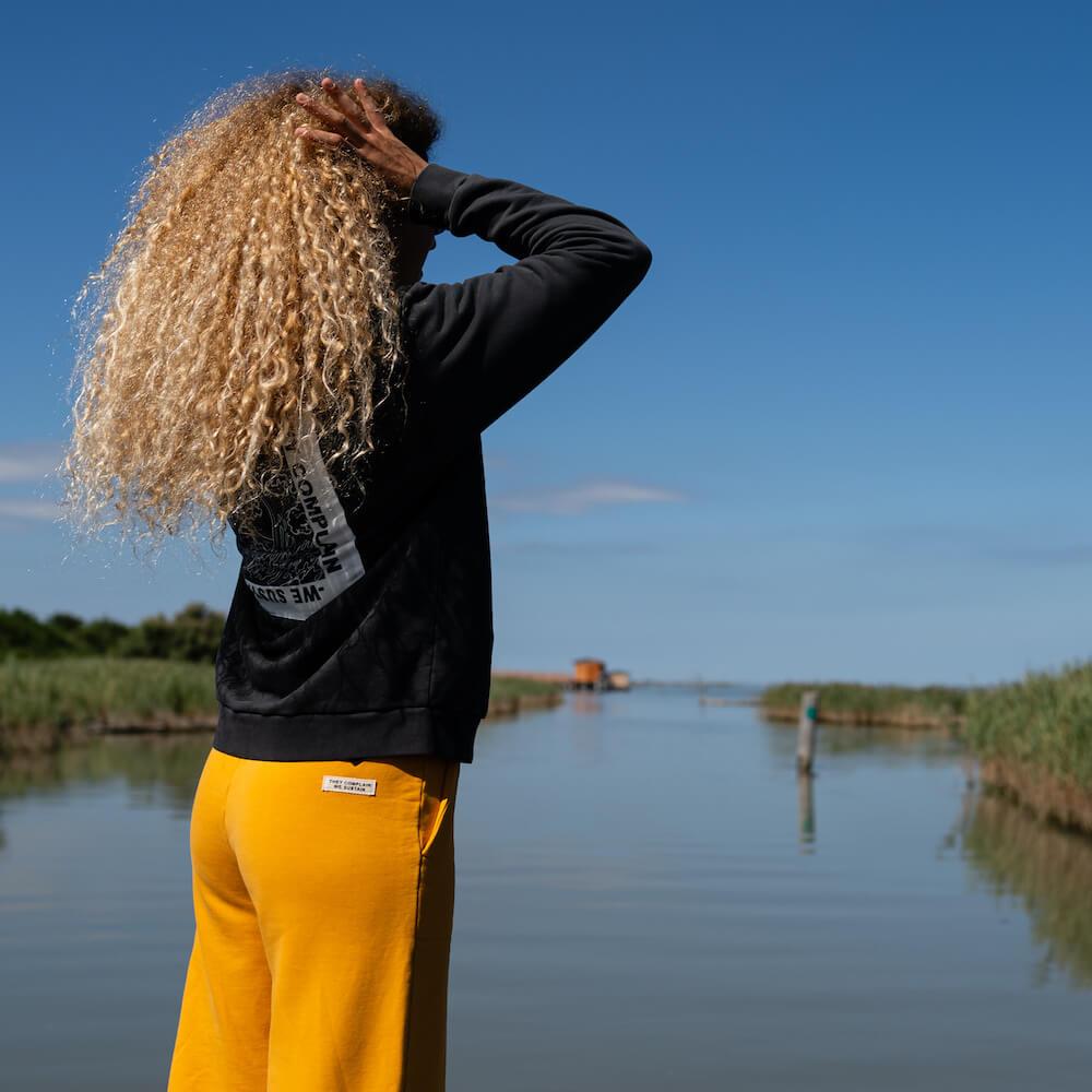 Seay / Pantalone Lungo Cargo In Felpa Ocra Lizard