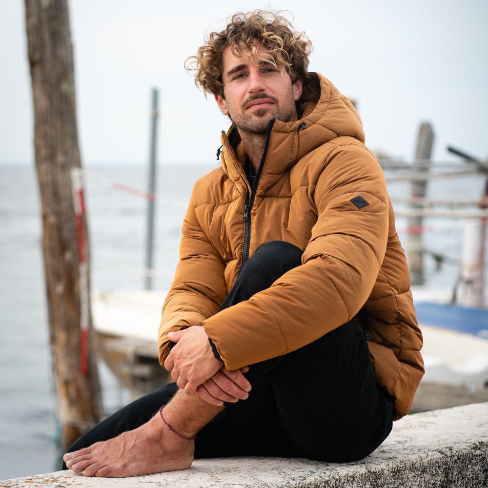 Seay / Piumino Arancione Marmellata Con Cappuccio