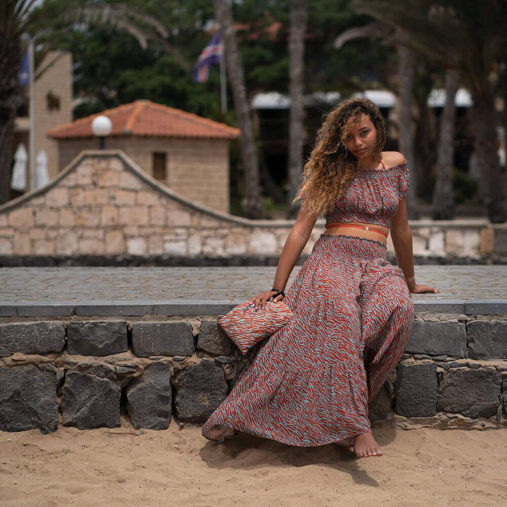 Seay Pochette Spiaggia Arancione Tiger Tang