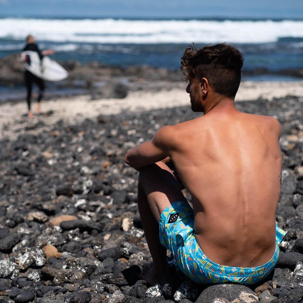 Seay / Swim Boxer Medio Azzurro Stampa 80s