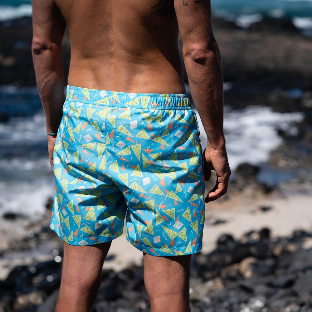 Seay / Swim Boxer Medio Azzurro Stampa 80s
