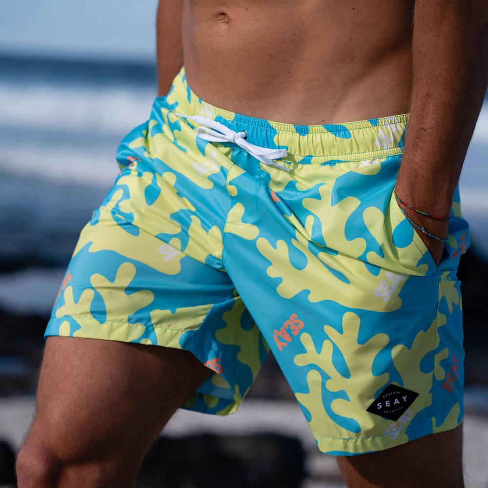 Seay / Swim Boxer Medio Giallo Blu Corallo