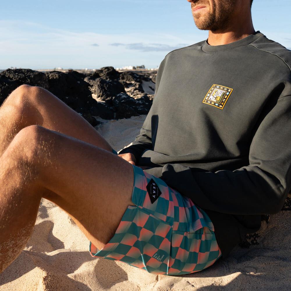 Seay / Swim Boxer Medio Quadri Verde Rosa Akau