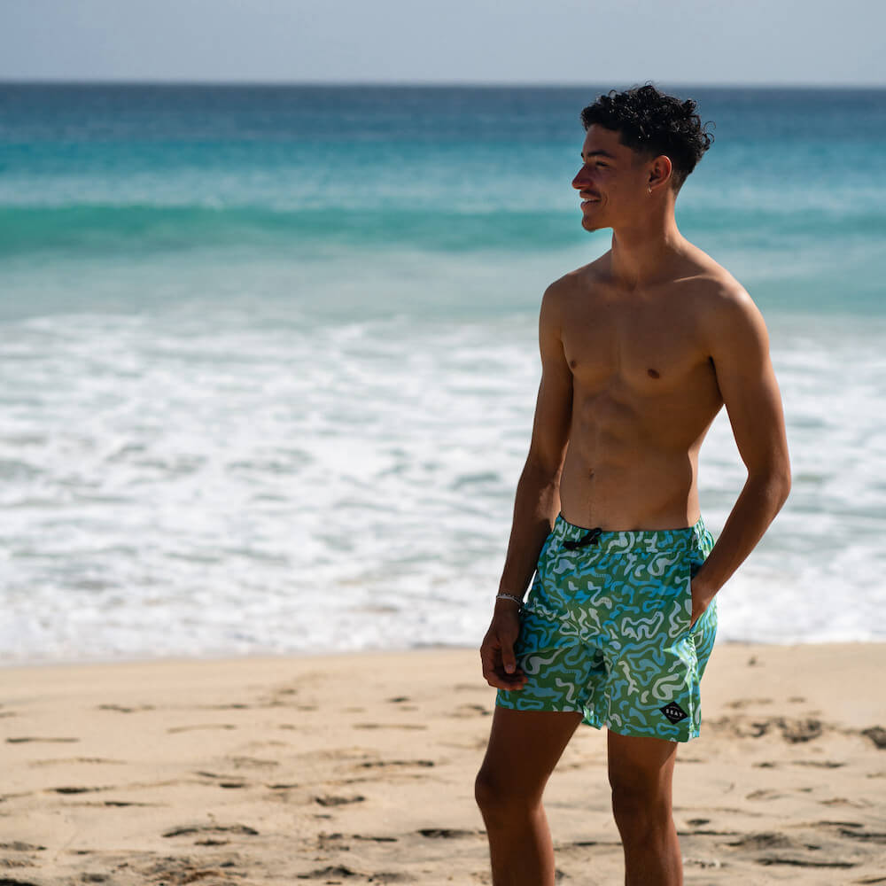 Seay Swim Boxer Medio Verde Corallo