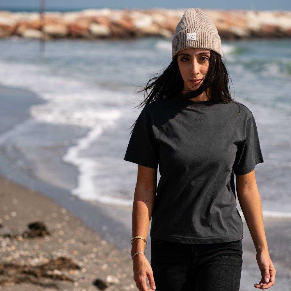 Seay / T-shirt Nera Delavé