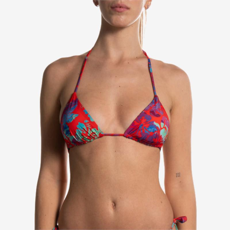 Seay Triangolo Reversibile Red Flower Orange Tiger