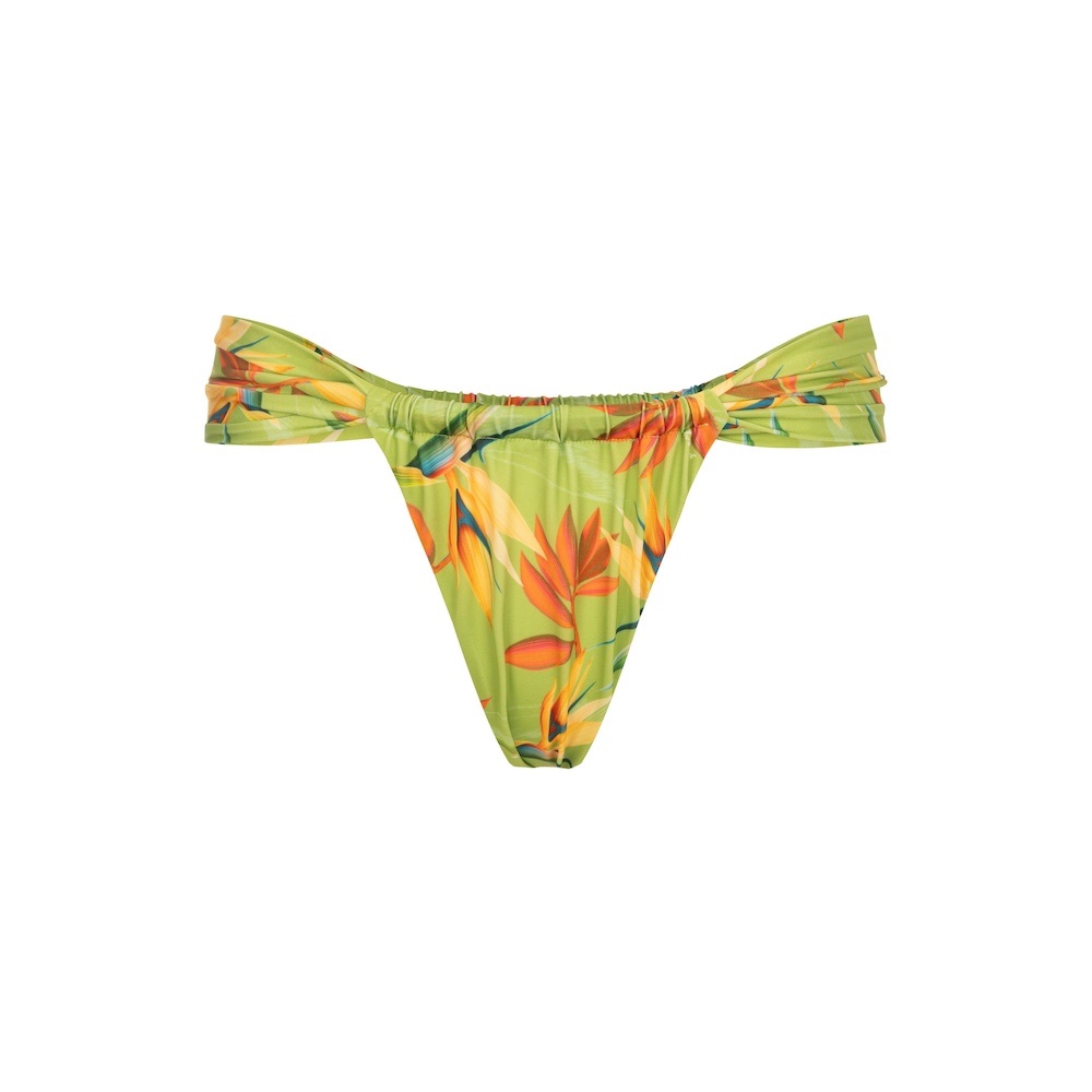 Seay / Slip Bikini Brasiliano Con Laccetti Verde Bird Of Paradise
