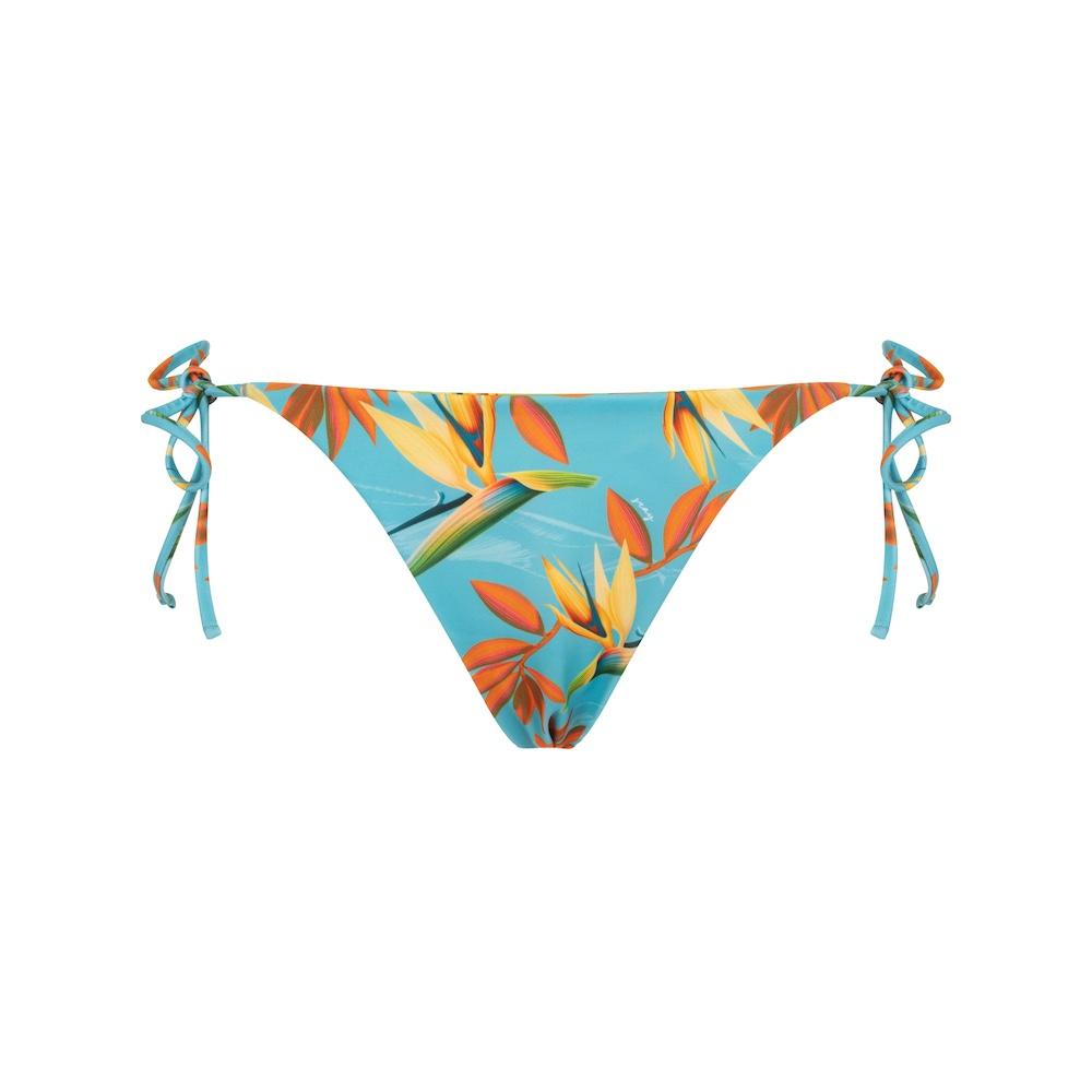 Seay / Slip Bikini Reversibile Con Laccetti Azzurro Verde Bird Of Paradise