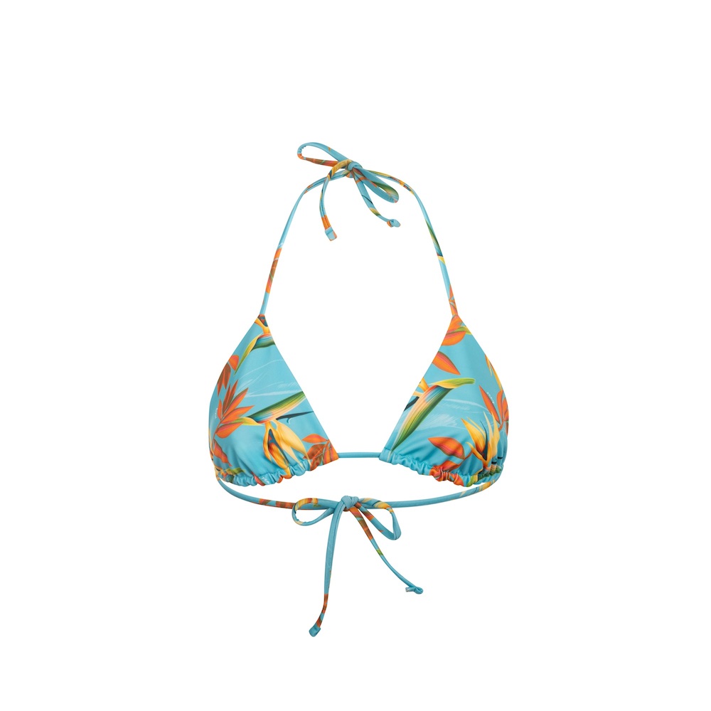 Seay / Triangolo Bikini Reversibile Azzurro Verde Bird Of Paradise