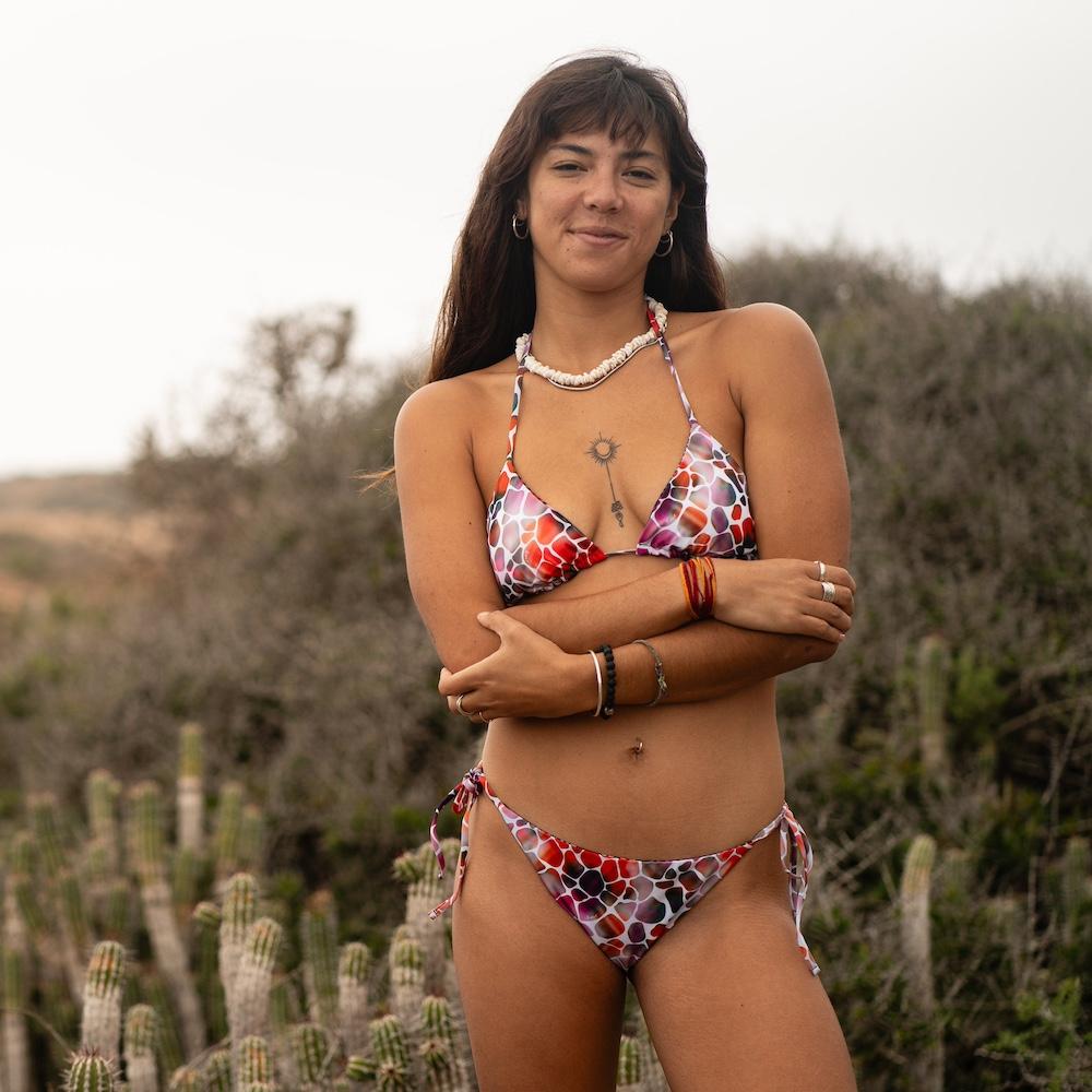 Seay / Triangolo Bikini Reversibile Nero Zebra & Giraffa