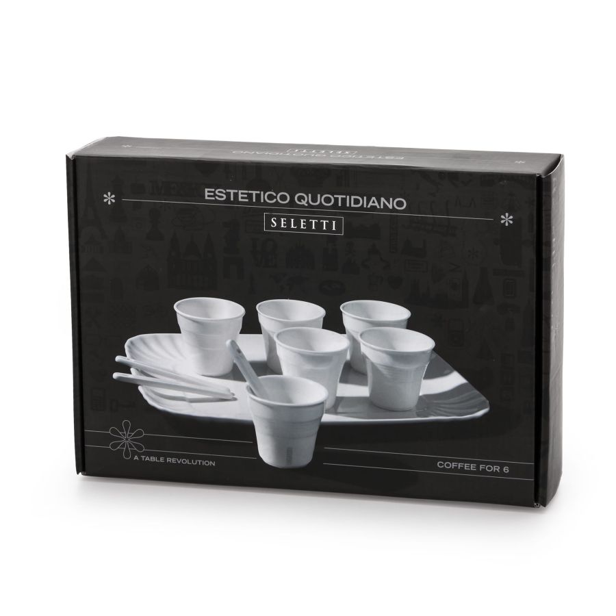 Seletti Estetico Quotidiano Coffee Set Of 6 Cups + 1 Tray