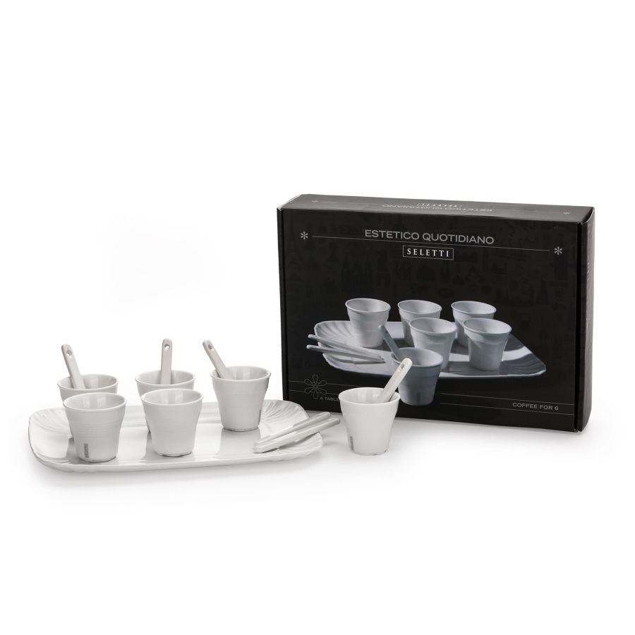 Seletti Estetico Quotidiano Coffee set of 6 Cups + 1 Tray