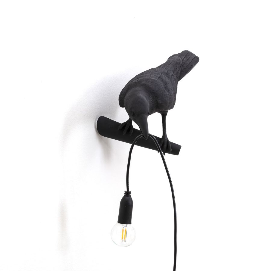 Seletti Bird Lamp Black Looking Left