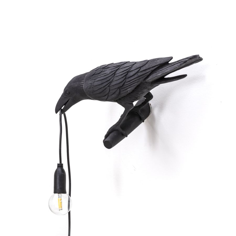 Seletti Bird Lamp Black Looking Left