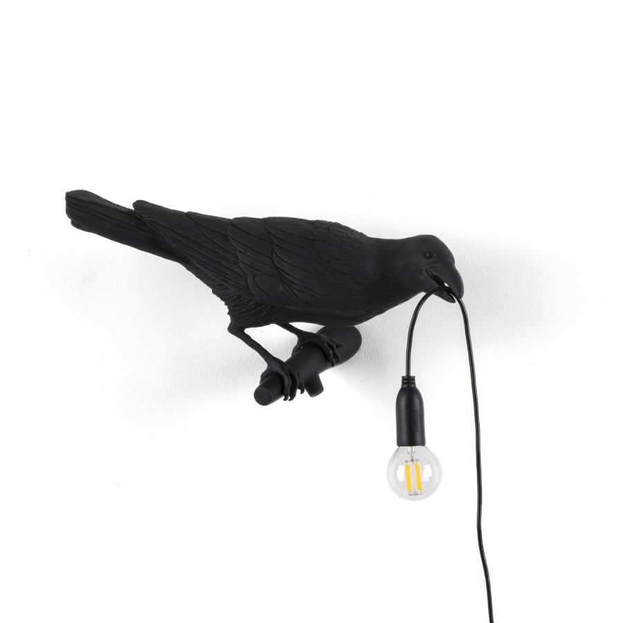 Seletti Bird Lamp Black Looking Right