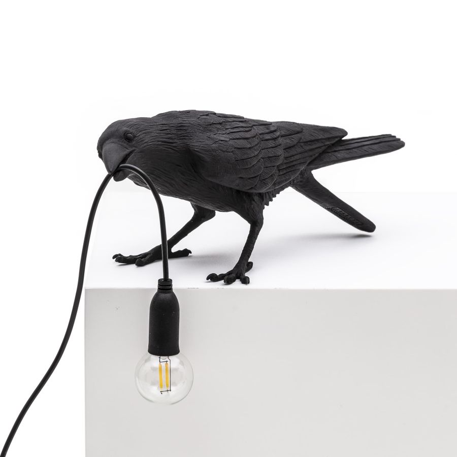 Seletti Bird Lamp Black Playing