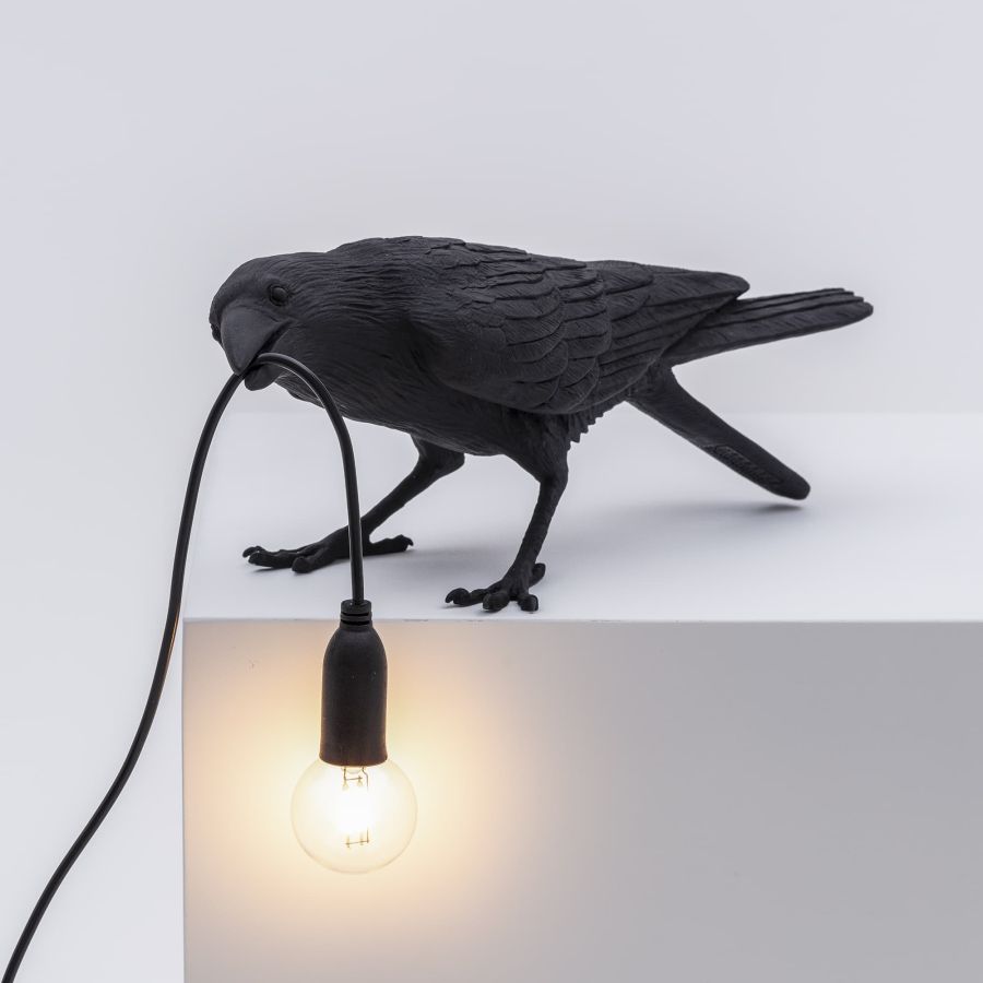 Seletti Bird Lamp Black Playing OUTDOOR