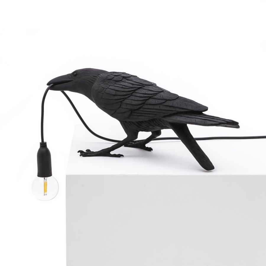 Seletti Bird Lamp Black Playing OUTDOOR