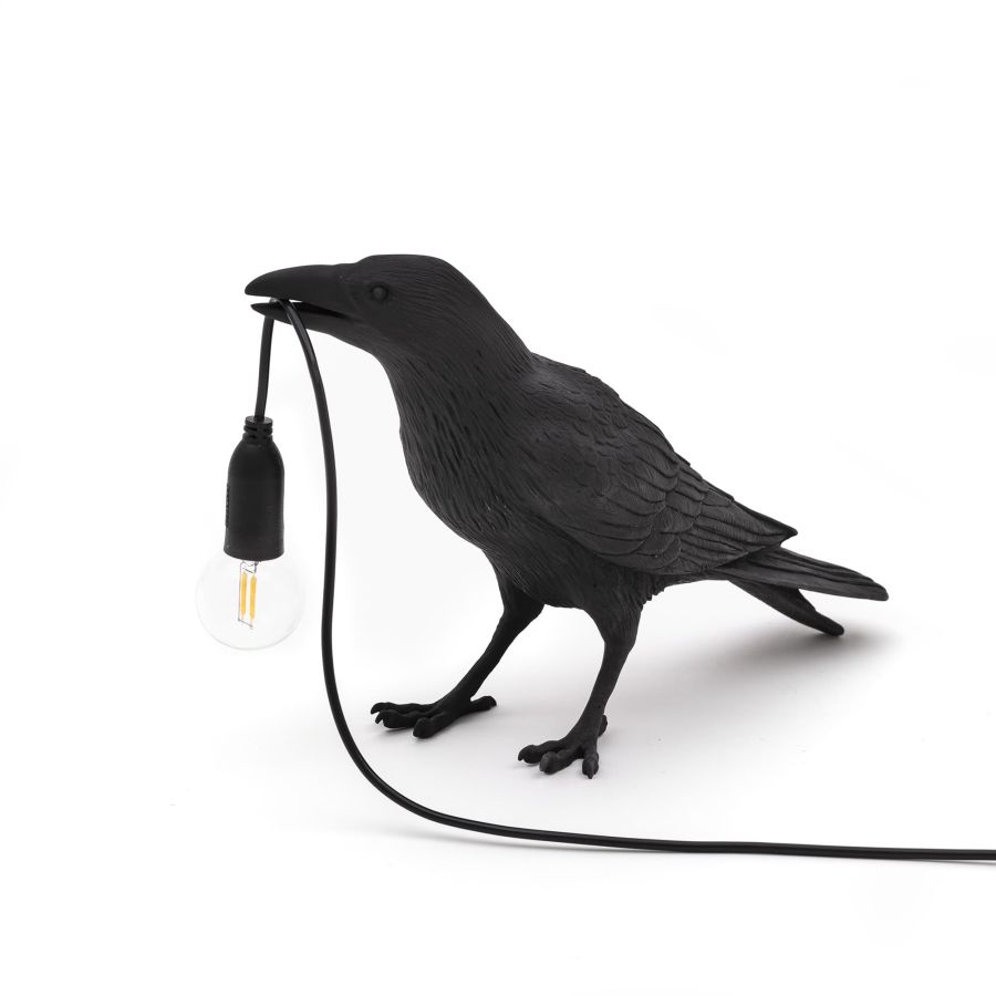 Seletti Bird Lamp Black Waiting OUTDOOR