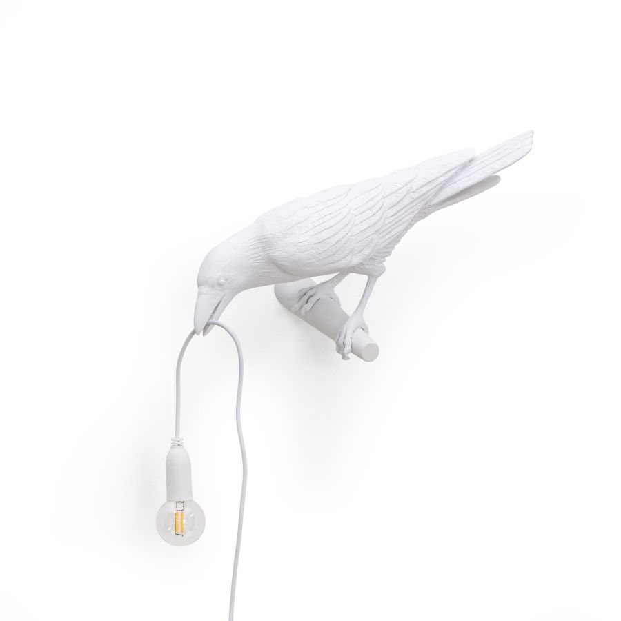 Seletti Bird Lamp White Looking Left OUTDOOR