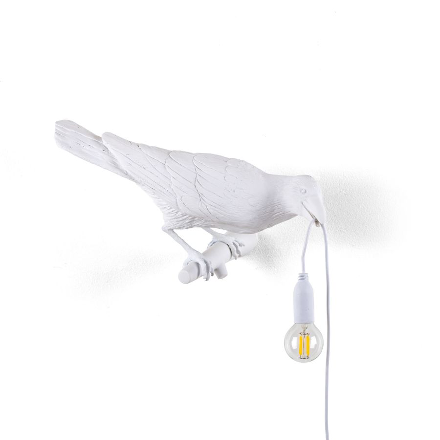 Seletti Bird Lamp White Looking Right OUTDOOR