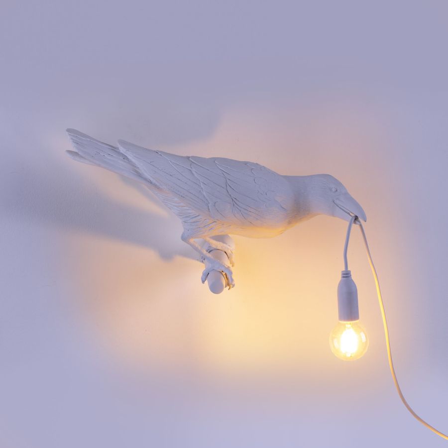 Seletti Bird Lamp White Looking Right OUTDOOR