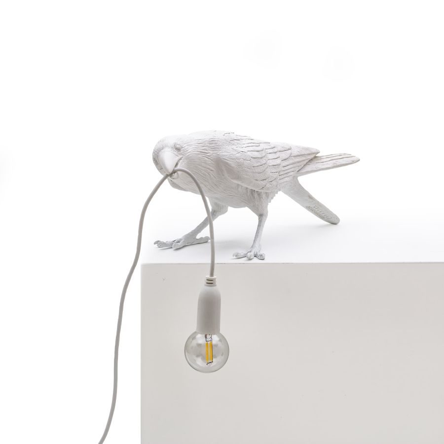 Seletti Bird Lamp White Playing OUTDOOR