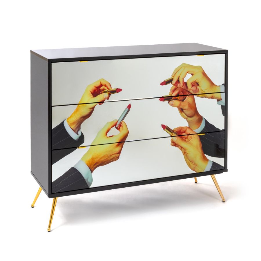 Seletti Chest Of Three Drawers Lipstick
