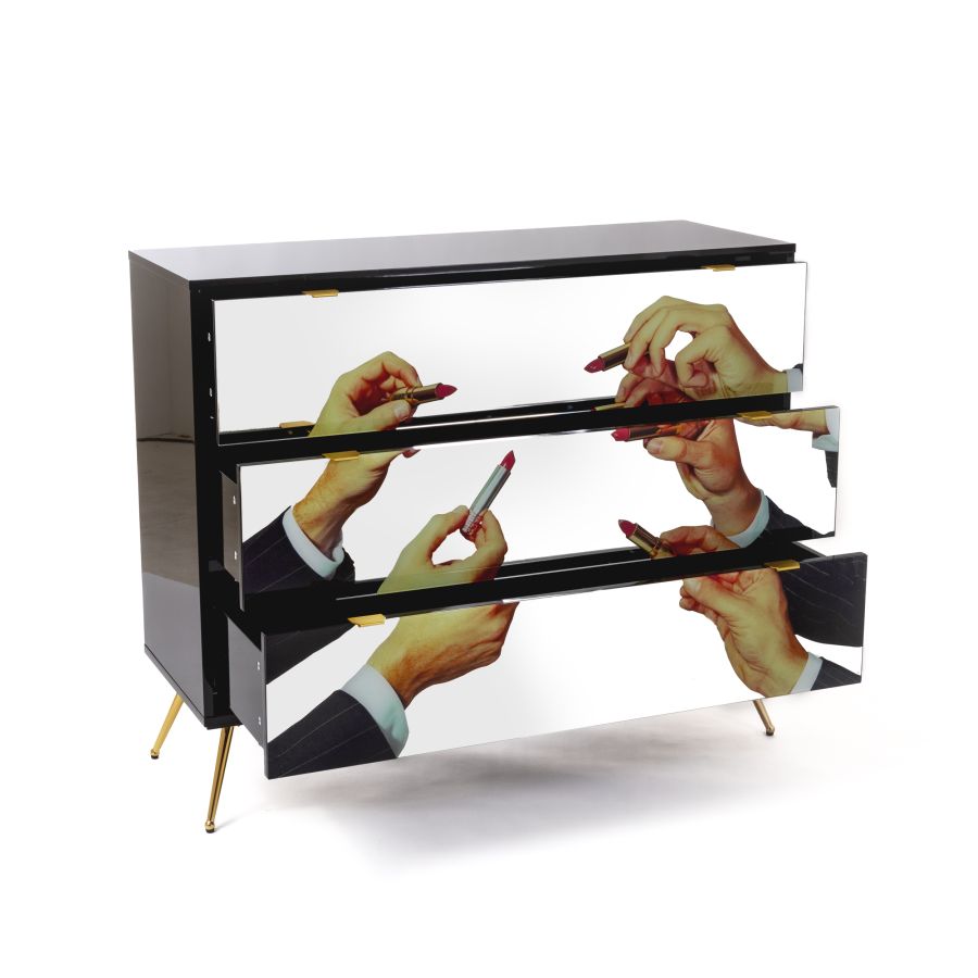 Seletti Chest Of Three Drawers Lipstick