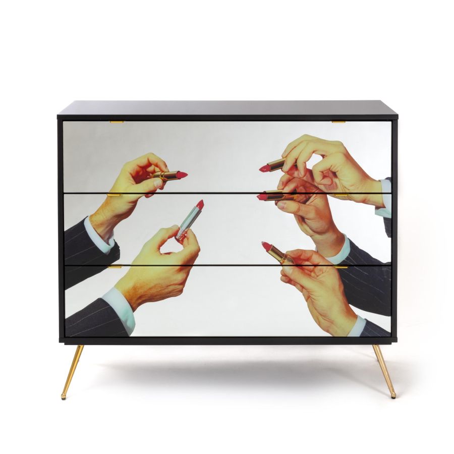 Seletti Chest of Three Drawers Lipstick