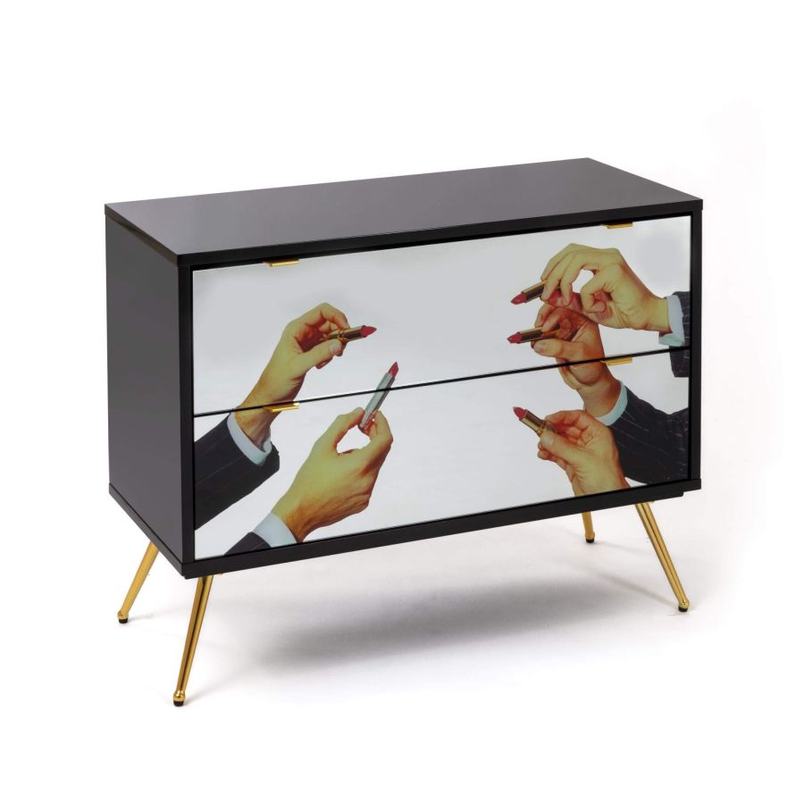 Seletti Chest Of Two Drawers Lipstick