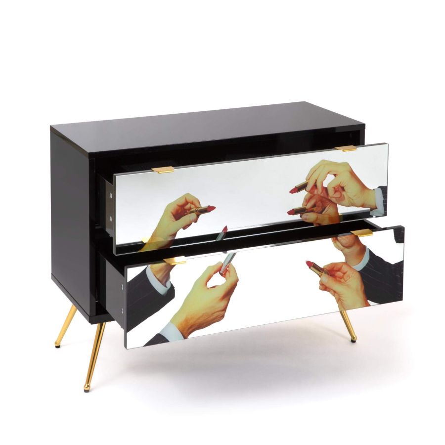 Seletti Chest Of Two Drawers Lipstick