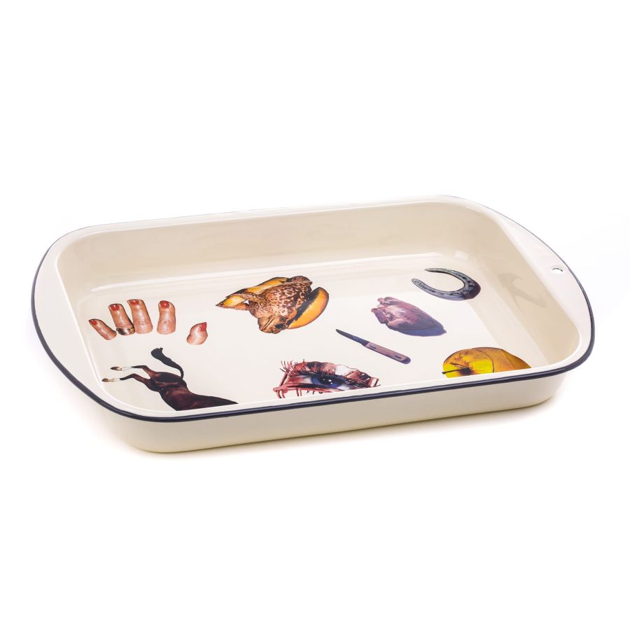 Seletti Enamel Baking Dish Beige